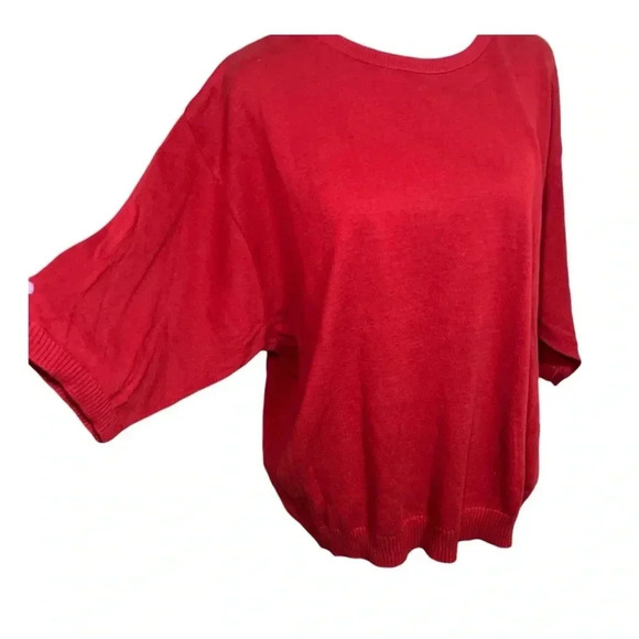 Pendleton Plus VTG Red Short Sleeve Cotton Sweater Crew Neck Made USA 3X Casual - Picture 1 of 7